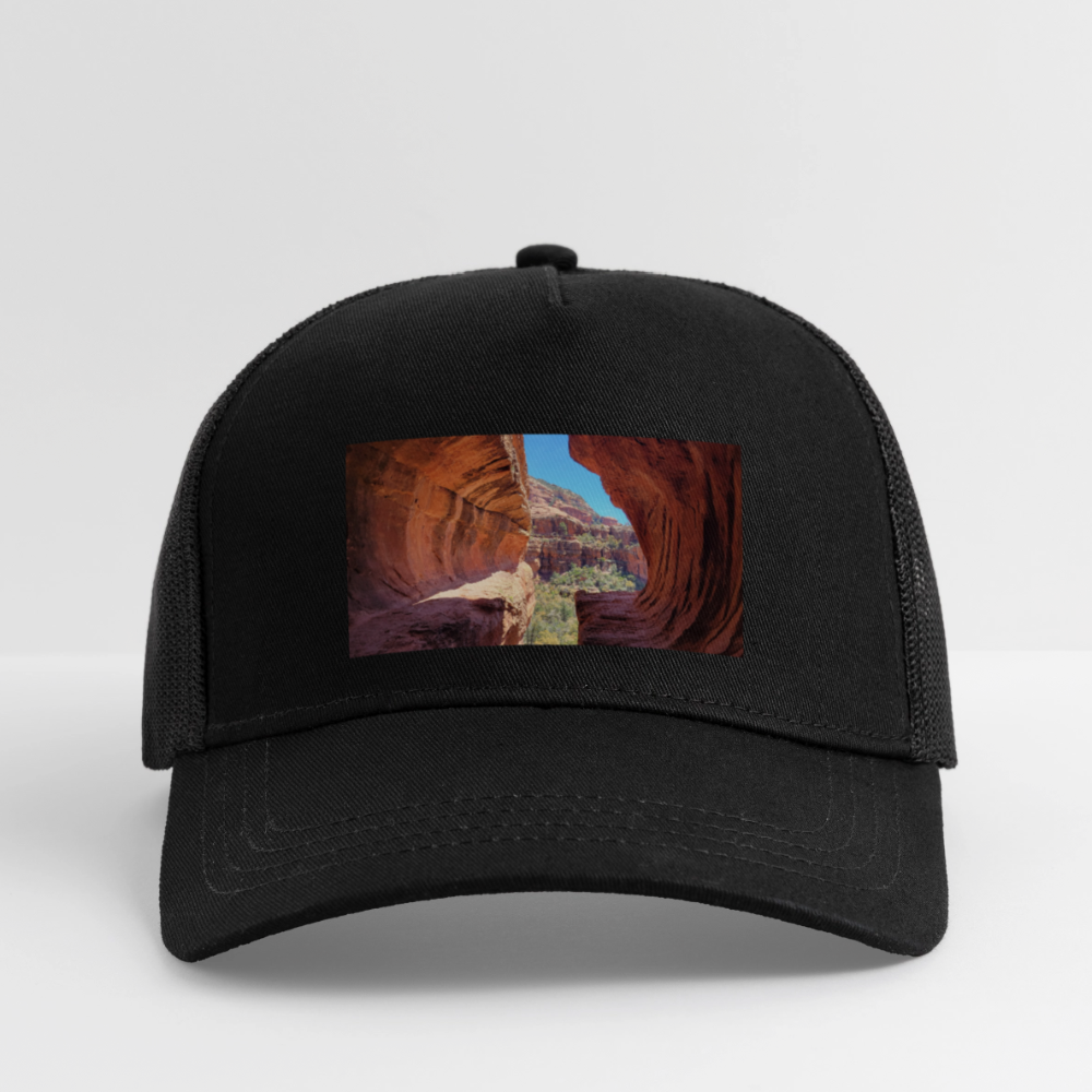 Sedona Vortex | Eco Trucker Hat - black/black