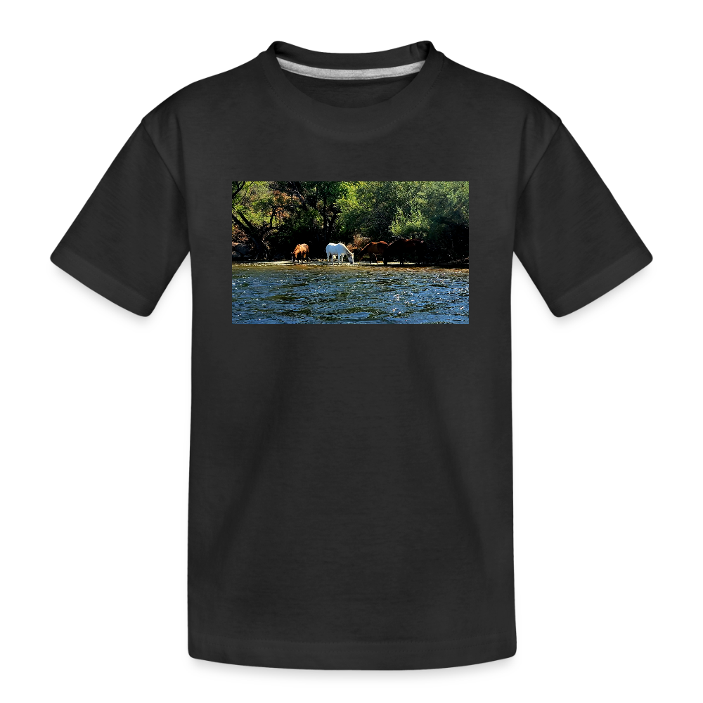 Salt River Horses | Kids Organic T-Shirt - Black - black