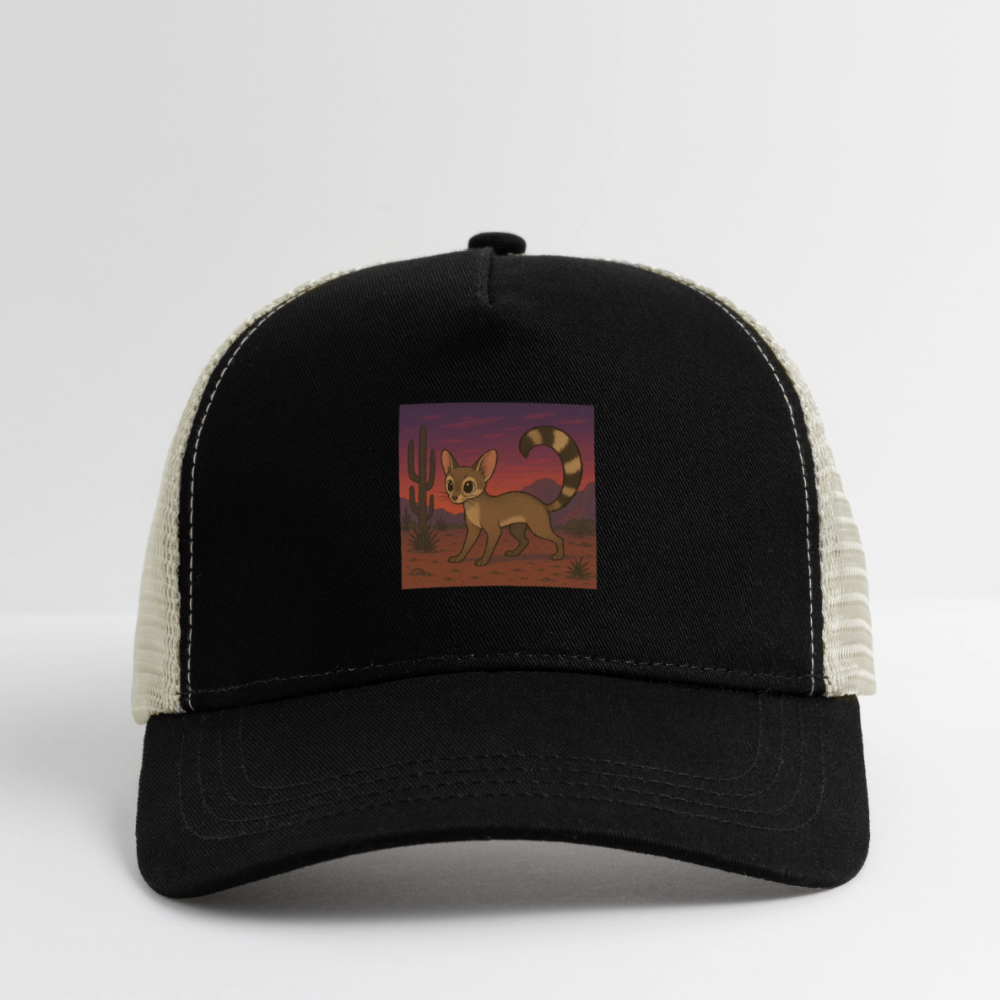 'Ringtail| Landscape' Trucker Hat - black/oyster