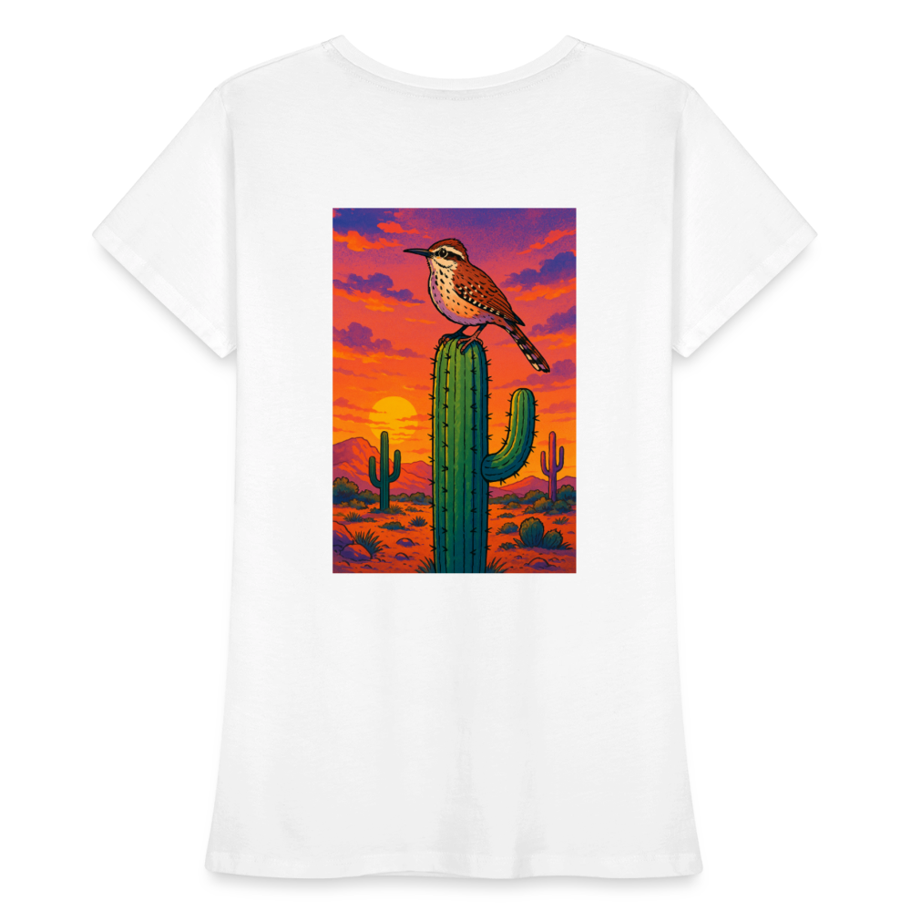 Cactus Wren Landscape | Women's Organic Classic T-Shirt - White - white