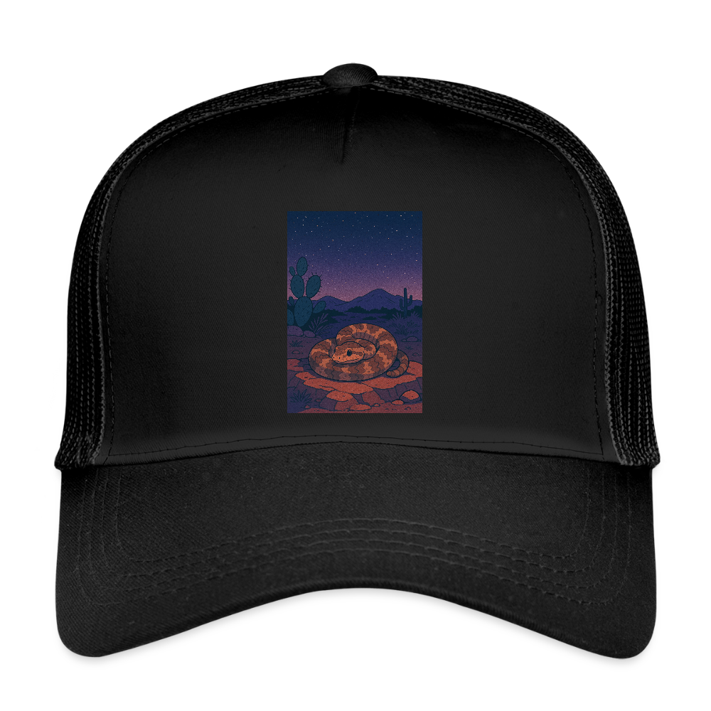 'Ridge-nosed Rattlesnake | Landscape' Eco Trucker Cap - black/black