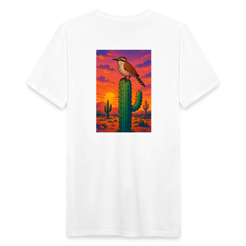 Cactus Wren Landscape | Men's Tri-Blend Classic T-Shirt - White - white