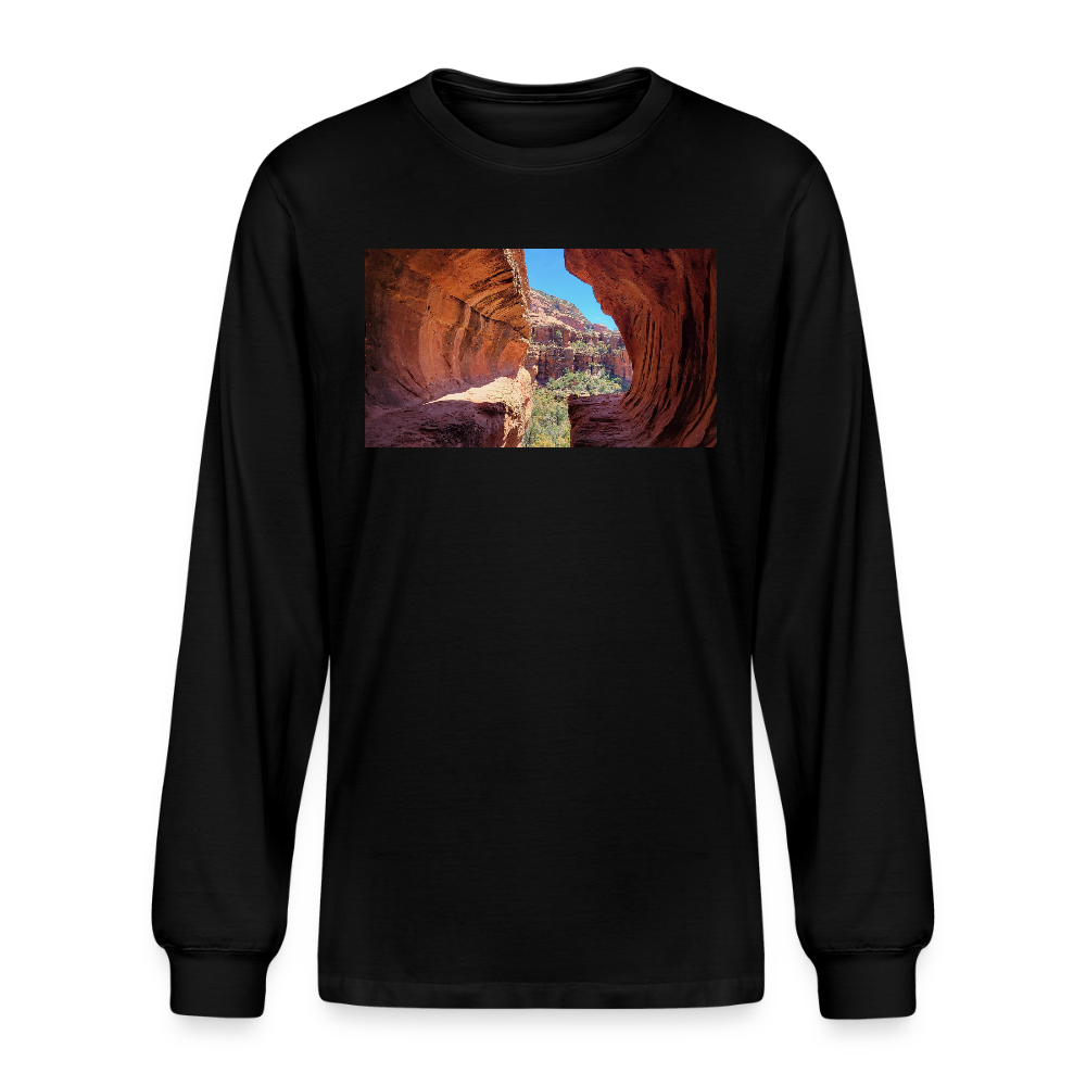 Sedona Vortex | Men's Organic Long Sleeve T-Shirt - Black - black