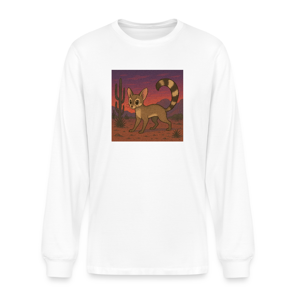 Ringtail Landscape | Organic Men's White Long Sleeve T-Shirt - white