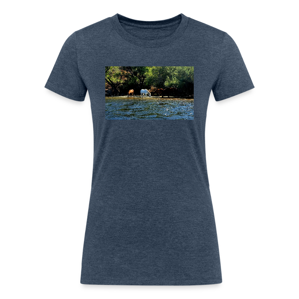 Salt River Horses | Women's Tri-Blend T-Shirt - Navy - heather navy