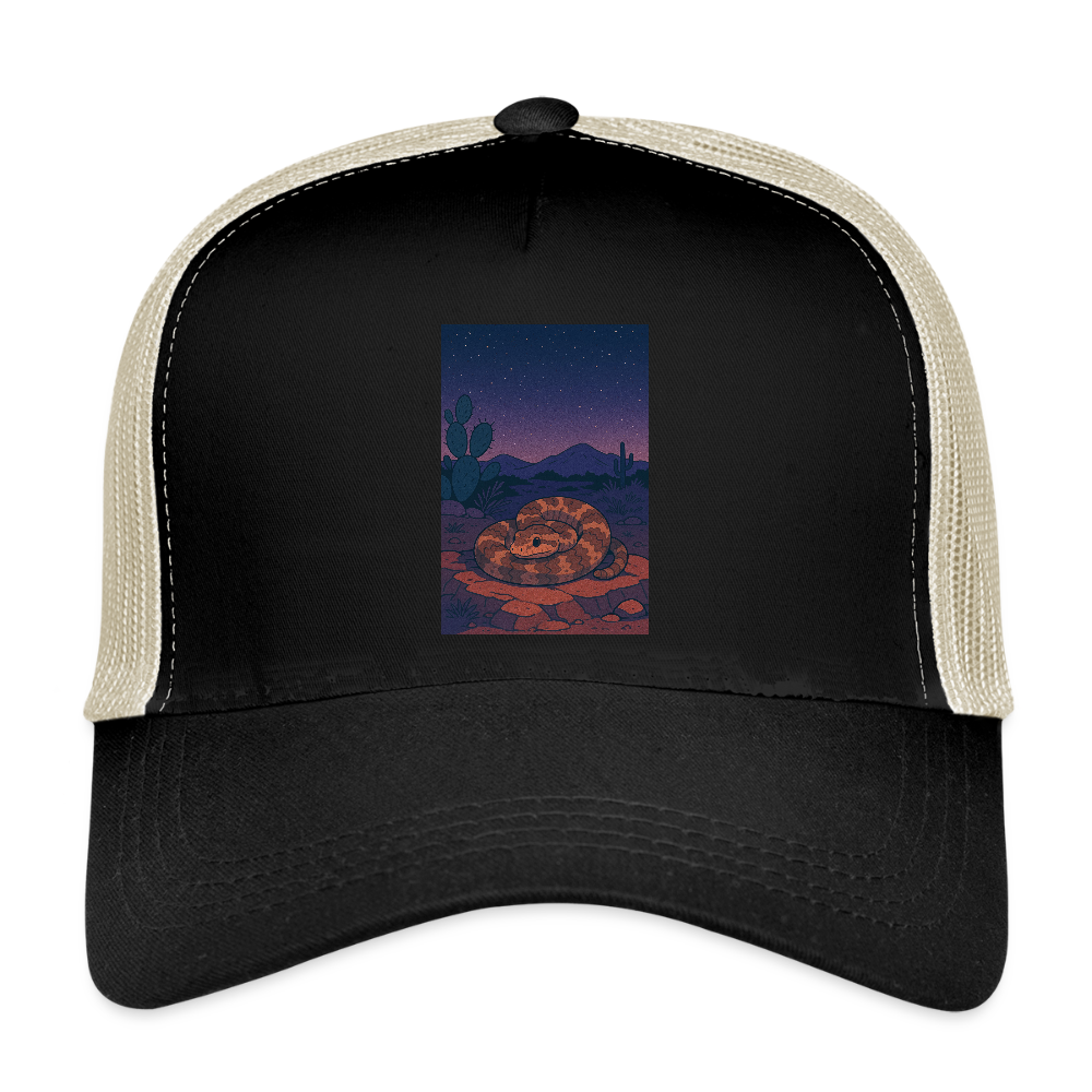 'Ridge-nosed Rattlesnake | Landscape' Eco Trucker Cap - black/oyster