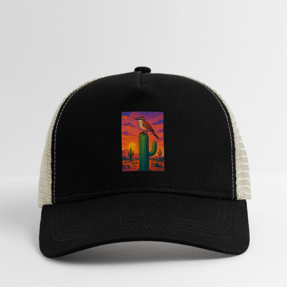 Cactus Wren Landscape | Eco Trucker Hat - black/oyster