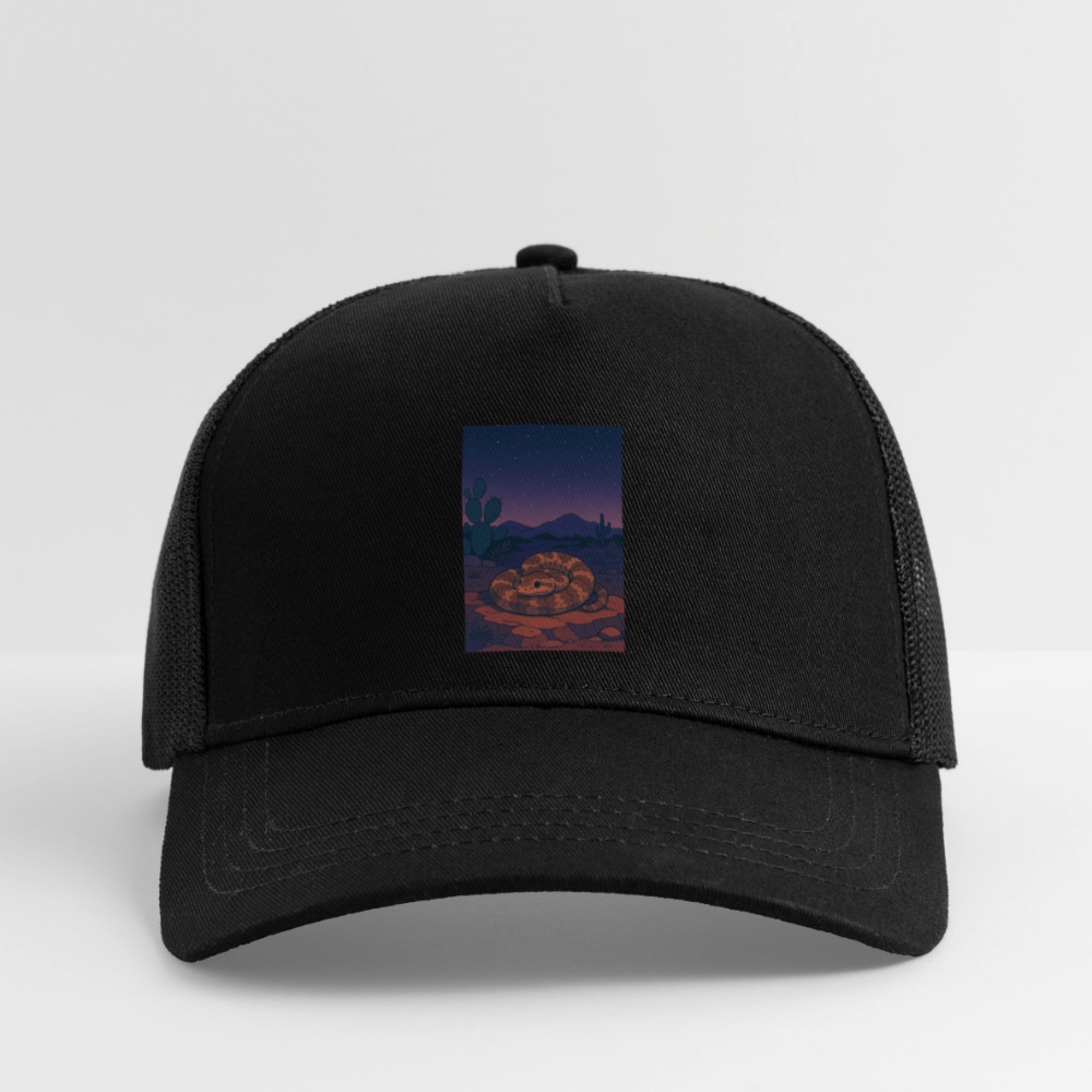 'Ridge-nosed Rattlesnake | Landscape' Eco Trucker Cap - black/black