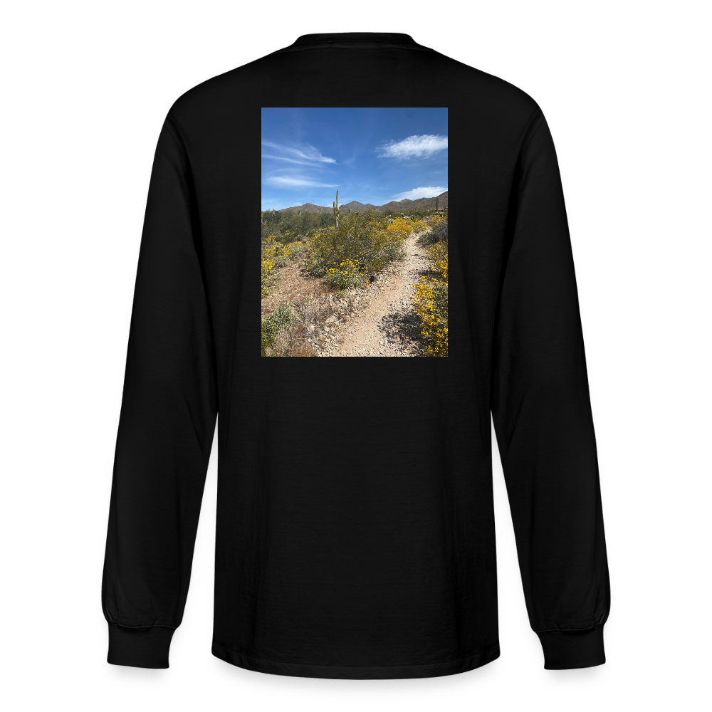 Lost Dog Trail | Men's Organic Classic Long Sleeve T-Shirt - Black - black