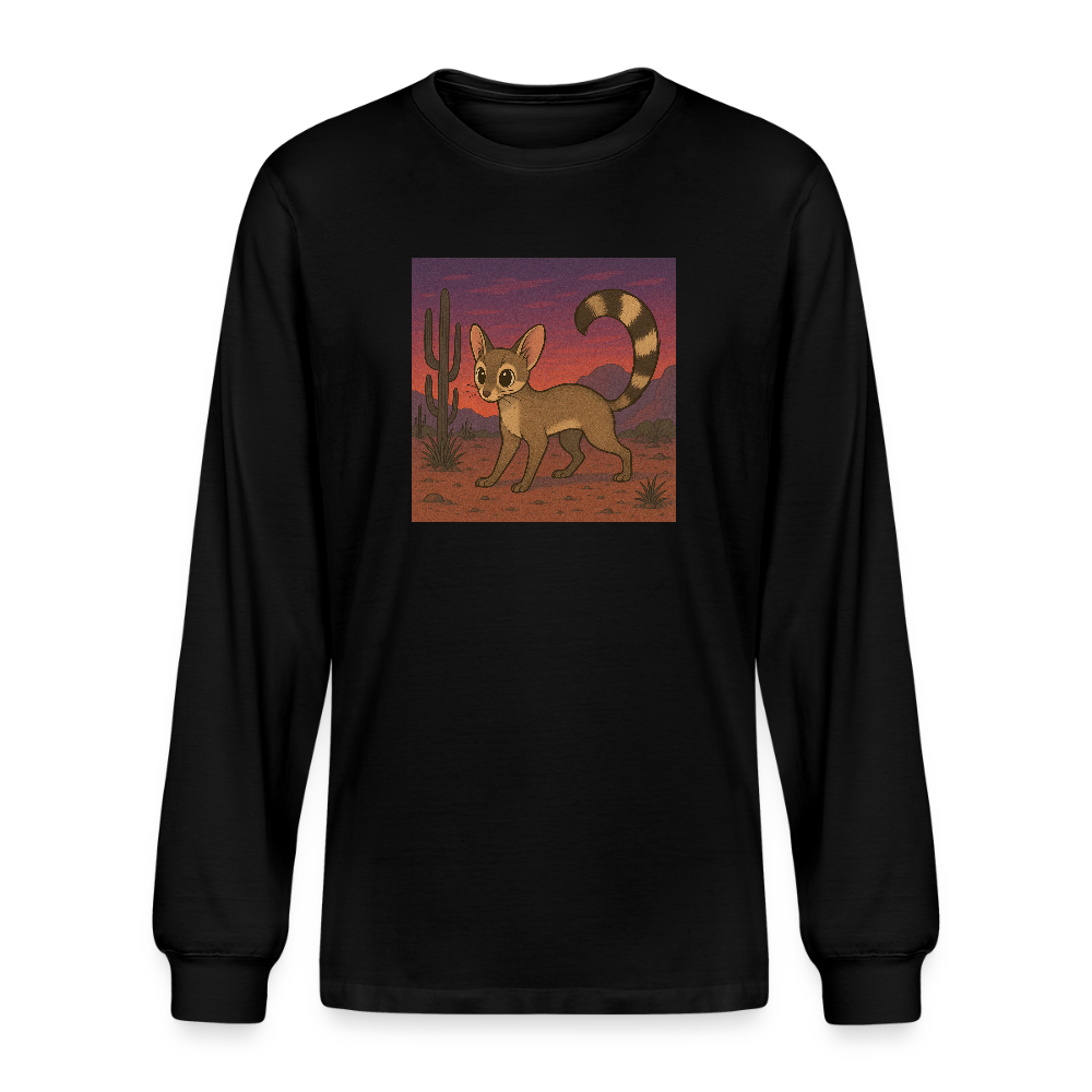 Ringtail Landscape | Men's Organic Long Sleeve T-Shirt - Black - black