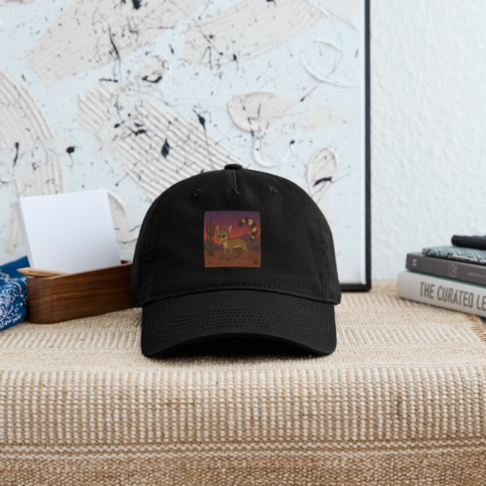 Ringtail Landscape | Organic Baseball Hat - Black - black
