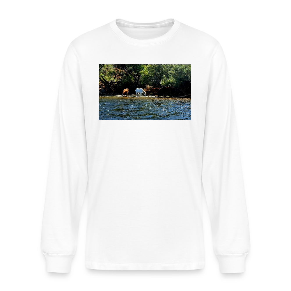 Salt River Horses | Men's Organic Long Sleeve T-Shirt - White - white