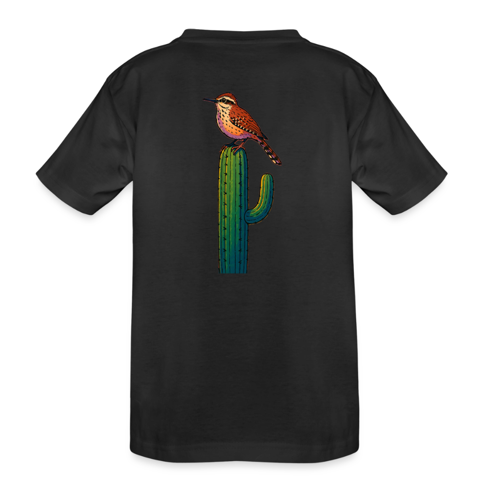 Cactus Wren Spotlight | Kids Organic Classic T-Shirt - Black - black