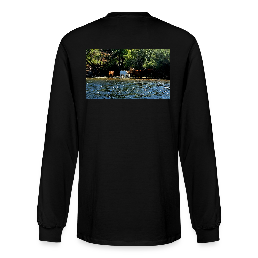 Salt River Horses | Men's Organic Classic Long Sleeve T-Shirt - Black - black