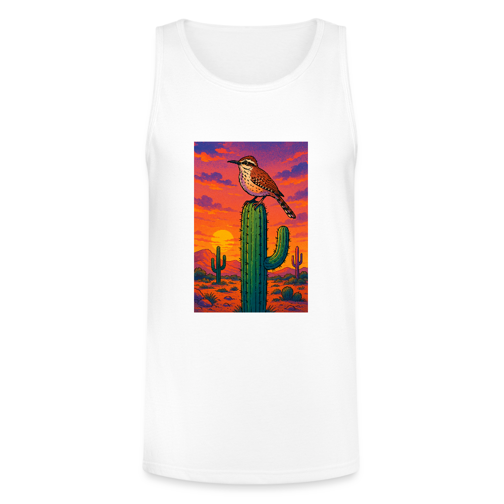 Cactus Wren Landscape | Men's Tri-Blend Tank - White - white