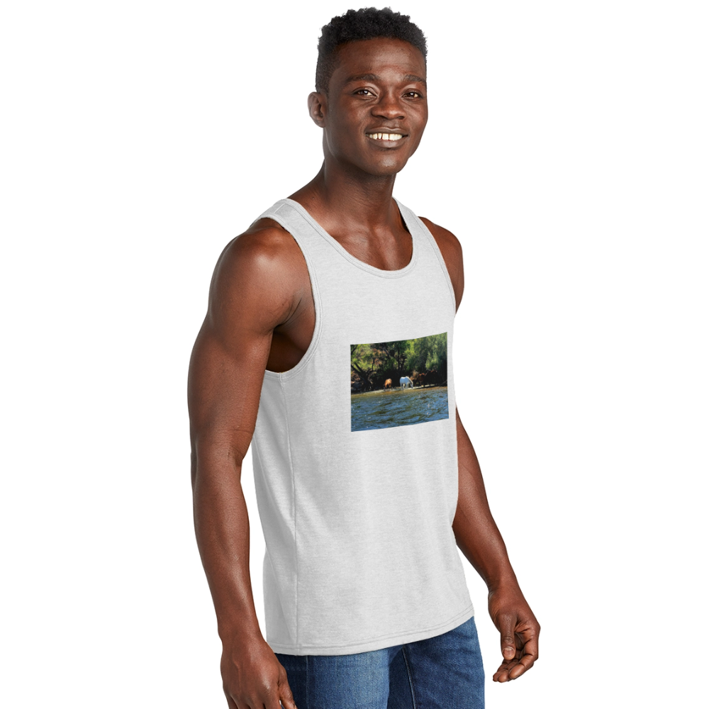 Salt River Horses | Men's Tri-Blend Tank - White - white