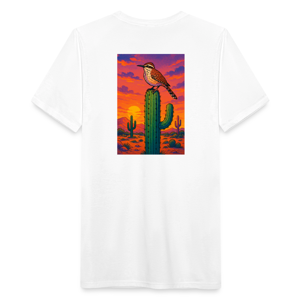 Cactus Wren Landscape | Men's Tri-Blend Classic T-Shirt - White - white