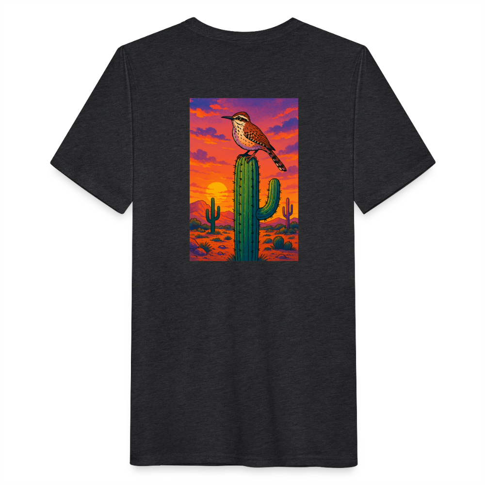 Cactus Wren Landscape | Men's Tri-Blend Classic T-Shirt - Black - heather black