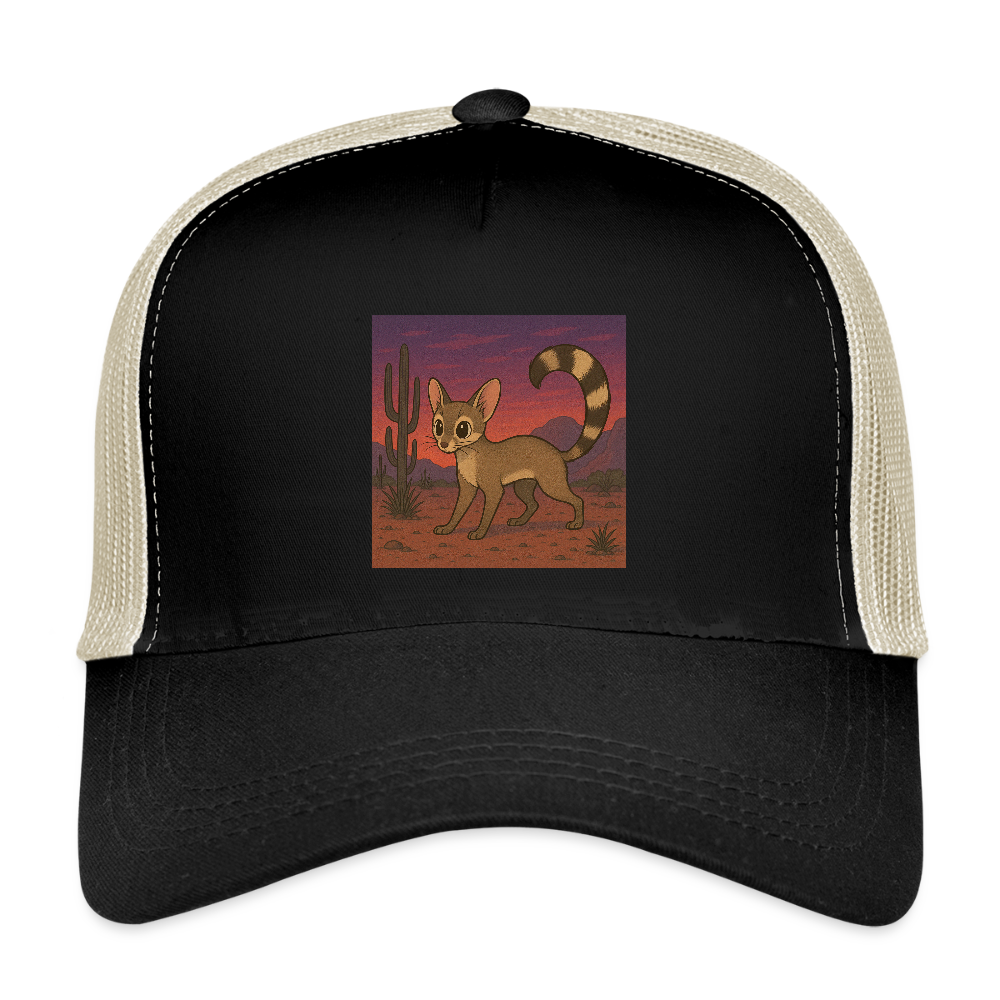 'Ringtail| Landscape' Trucker Hat - black/oyster