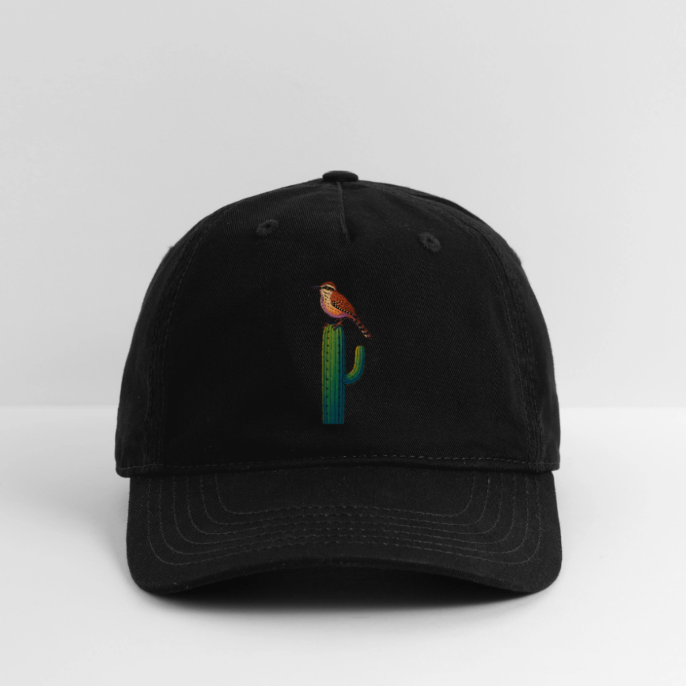 Cactus Wren Spotlight | Organic Baseball Hat - Black - black