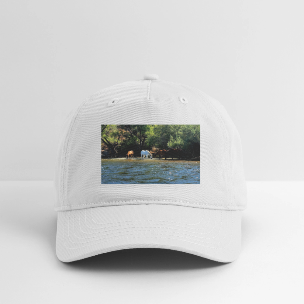 Salt River Horses | Organic Baseball Hat - White - white