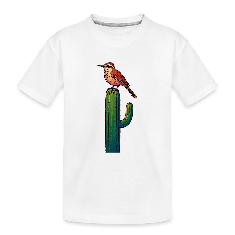 Cactus Wren Spotlight | Kids Organic T-Shirt - White - white
