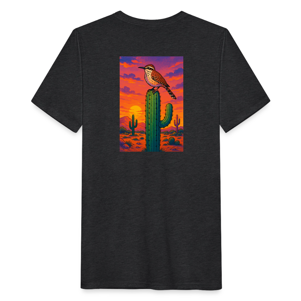 Cactus Wren Landscape | Men's Tri-Blend Classic T-Shirt - Black - heather black