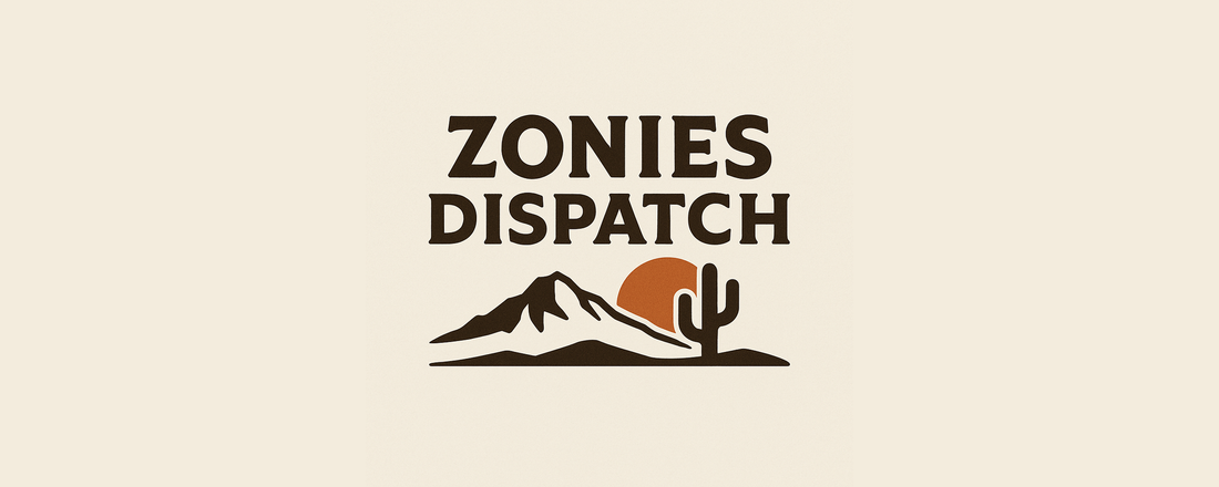 Zonies Dispatch logo banner for eco-friendly apparel brand newsletter.