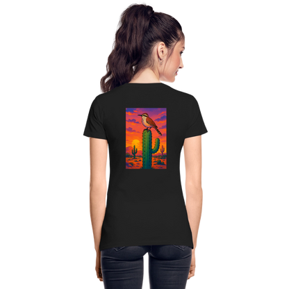 Cactus Wren Landscape | Women's Organic Classic T-Shirt - Black - black