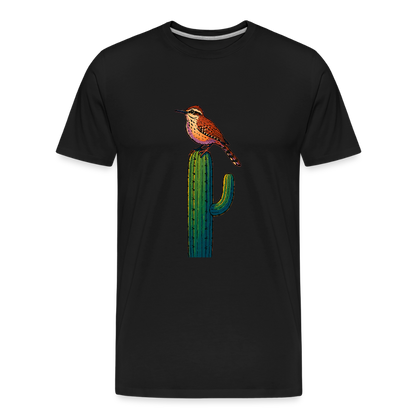 Cactus Wren Spotlight | Men's Organic T-Shirt - Black - black