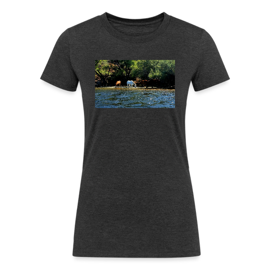 Salt River Horses | Women's Tri-Blend T-Shirt - Black - heather black