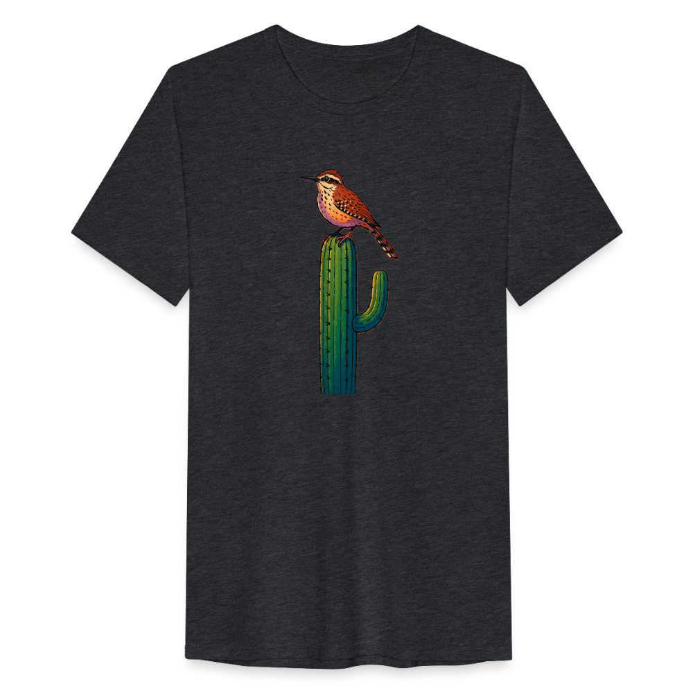 Cactus Wren Spotlight | Men's Tri-Blend T-Shirt - Black - heather black