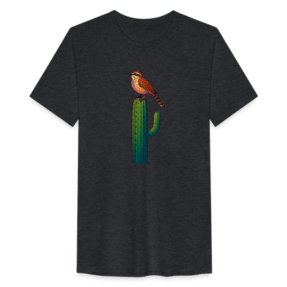 Cactus Wren Spotlight | Men's Tri-Blend T-Shirt - Black - heather black