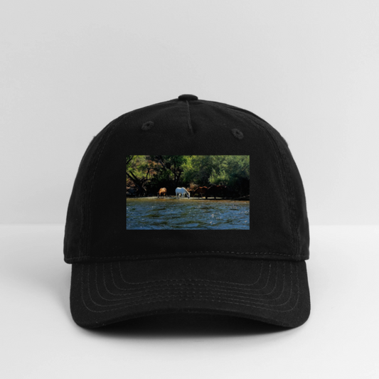 Salt River Horses | Organic Baseball Hat - Black - black
