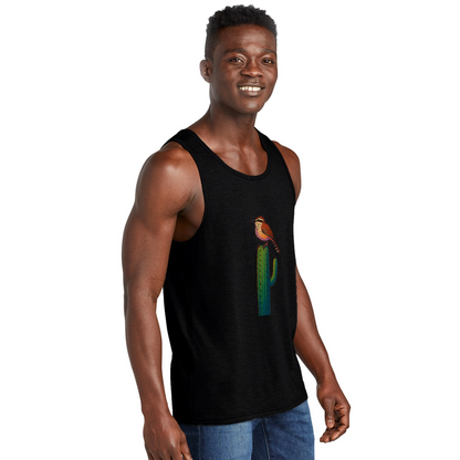 Cactus Wren Spotlight | Men's Tri-Blend Tank - Black - black