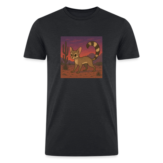 Ringtail Landscape | Men’s Tri-Blend T-Shirt - Black - heather black