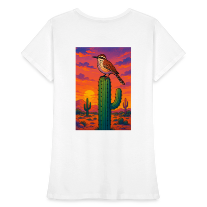 Cactus Wren Landscape | Women's Organic Classic T-Shirt - White - white