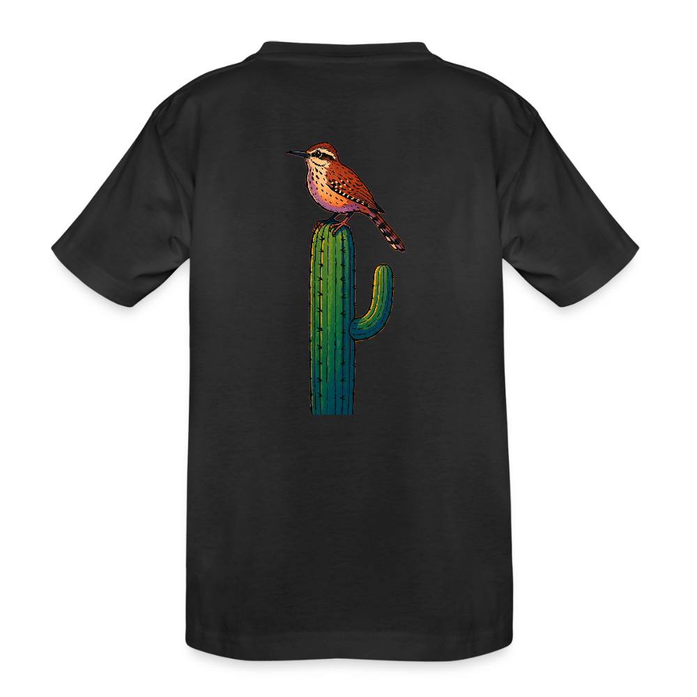Cactus Wren Spotlight | Kids Organic Classic T-Shirt - Black - black