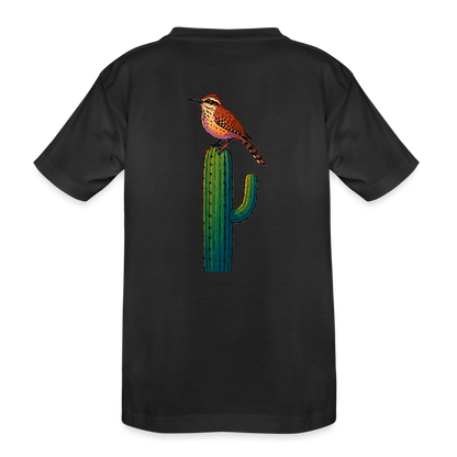 Cactus Wren Spotlight | Kids Organic Classic T-Shirt - Black - black