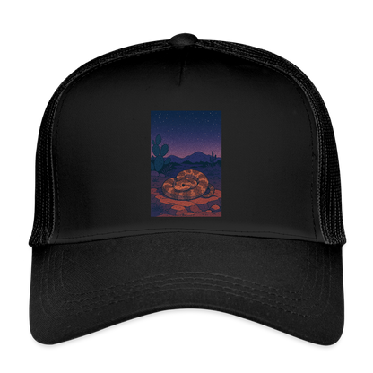 'Ridge-nosed Rattlesnake | Landscape' Eco Trucker Cap - black/black