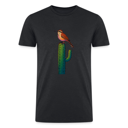 Cactus Wren Spotlight | Men's Tri-Blend T-Shirt - Black - heather black