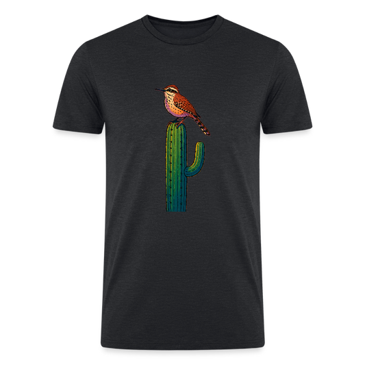Cactus Wren Spotlight | Men's Tri-Blend T-Shirt - Black - heather black