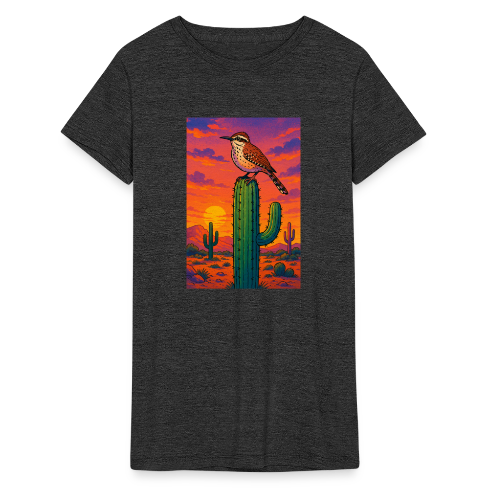 Cactus Wren Landscape | Women's Tri-Blend T-Shirt - Black - heather black