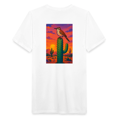 Cactus Wren Landscape | Men's Tri-Blend Classic T-Shirt - White - white