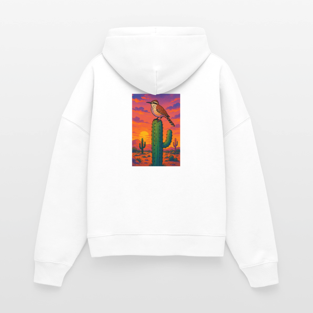 Cactus Wren Landscape | Women's Organic Classic Hoodie - White - white