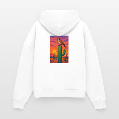 Cactus Wren Landscape | Women's Organic Classic Hoodie - White - white