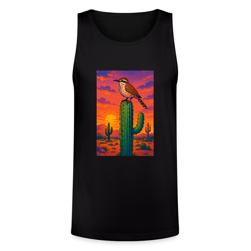 Cactus Wren Landscape | Men's Tri-Blend Tank - Black - black