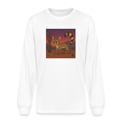 Ringtail Landscape | Organic Men's White Long Sleeve T-Shirt - white