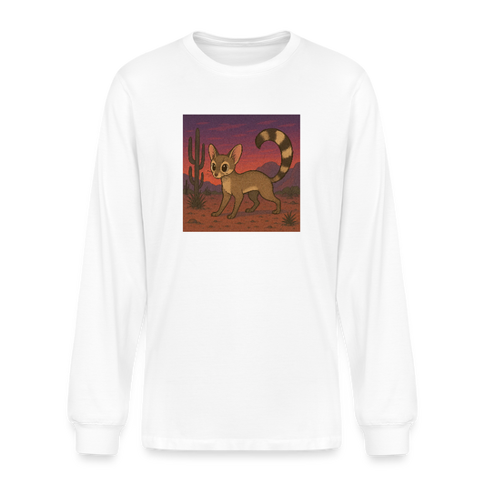 Ringtail Landscape | Organic Men's White Long Sleeve T-Shirt - white