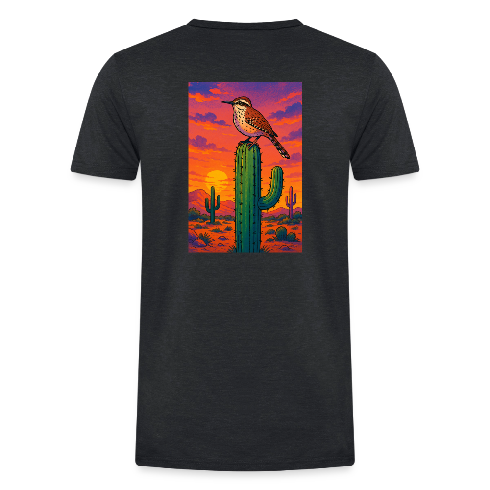 Cactus Wren Landscape | Men's Tri-Blend Classic T-Shirt - Black - heather black